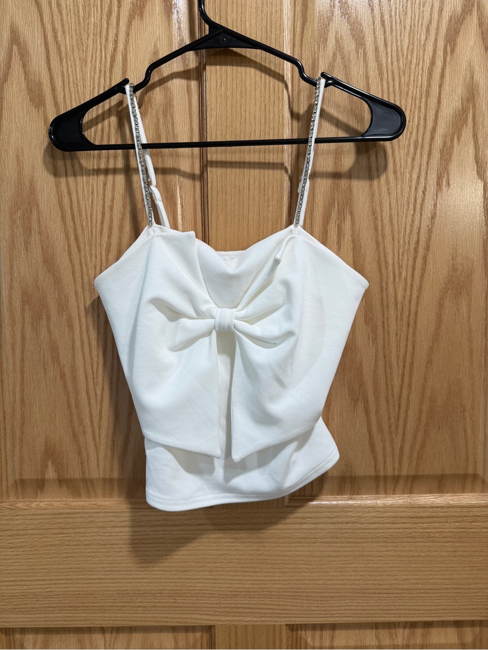 Willow White Bow-Front Spaghetti Strap Camisole
